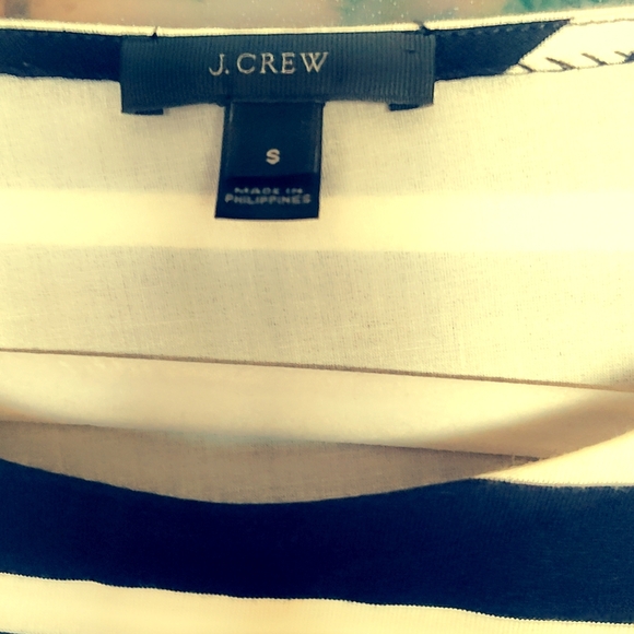 J. Crew Black and White Striped Ruffle Sleeve Top - Picture 3 of 5